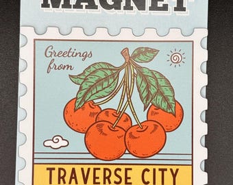 Greetings From Traverse City Vintage-Inspired Magnet, 2 options