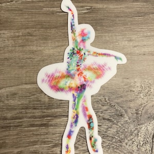 Paint Splash Dancer Ballerina Sticker, Vinyl Decal, Laptop Sticker, Dance Sticker, Gifts For Dancers, Ballet Gifts