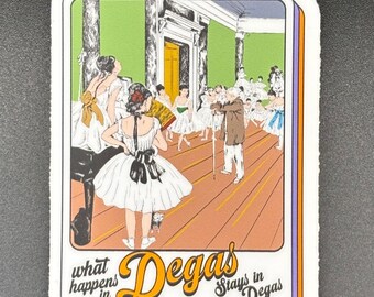 Degas Ballerina Vinyl Sticker: Art History Pun, 3" x 3"