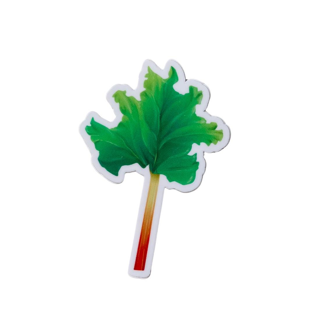 Mini Rhubarb Fruit Sticker, 2" x 1.3"