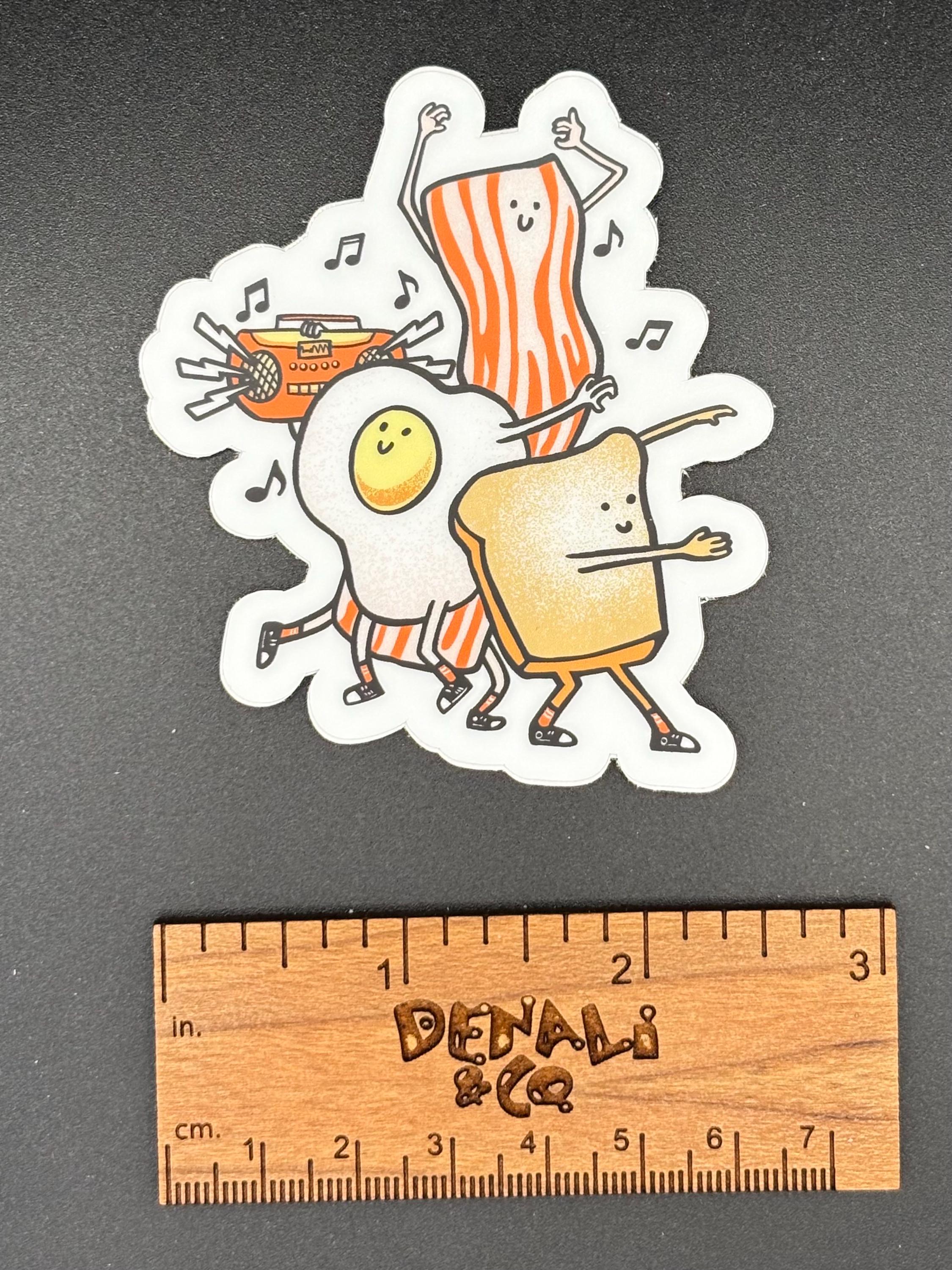 Breakfast Dance Party Sticker: Funny Foodie Decal - Etsy