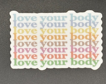 Mirror Affirmation Decal – “Love Your Body” Body Positivity Sticker, Self Love Reminder
