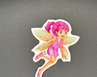 Fairy With Wings Pink Vinyl Sticker, Magical Fairy, Denali & Co.