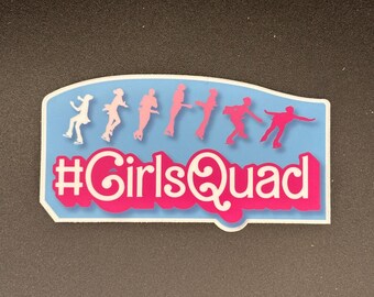 GirlsQuad Figure Skating Sticker - 4" x 2.2" Vinyl Sticker, Skate Sticker, Gifts For Figure Skaters, Ice Skating