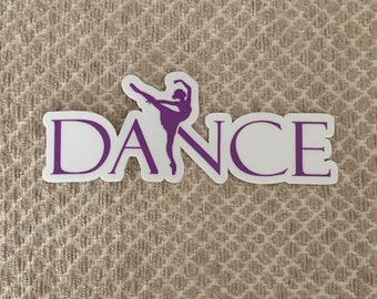 DANCE Vinyl Sticker Purple, Vinyl Decal, Laptop Sticker, Dance Sticker, Gifts For Dancers,