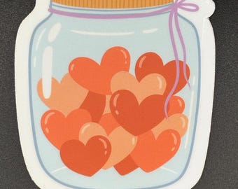 Jar of Hearts Sticker – Cute Love and Kindness Aesthetic