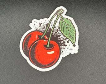Plump Cherry Sticker – 2.5" x 3" – Realistic Fruit Design