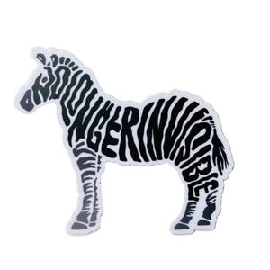 No Longer Invisible Zebra Vinyl Sticker, EDS Awareness, Chronic Illness