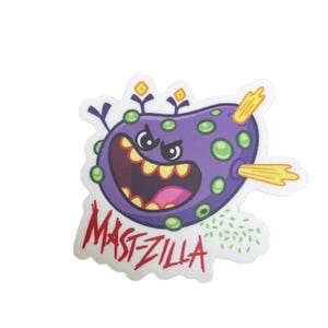 Mast-Zilla Sticker – Fierce & Funny Chronic Illness Humor for MCAS Warriors, 2 options