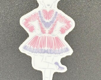Irish Dancer Sketch Vinyl Sticker: Grace in Motion