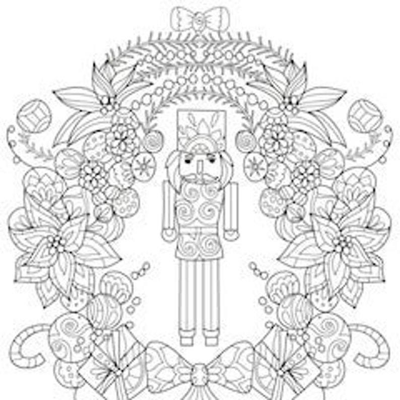 2 Printable Coloring Pages Zentangle Coloring Book Nutcracker | Etsy