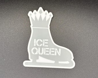 Ice Queen Figure Skate Sticker: Weatherproof Vinyl Decal, Skate Gift