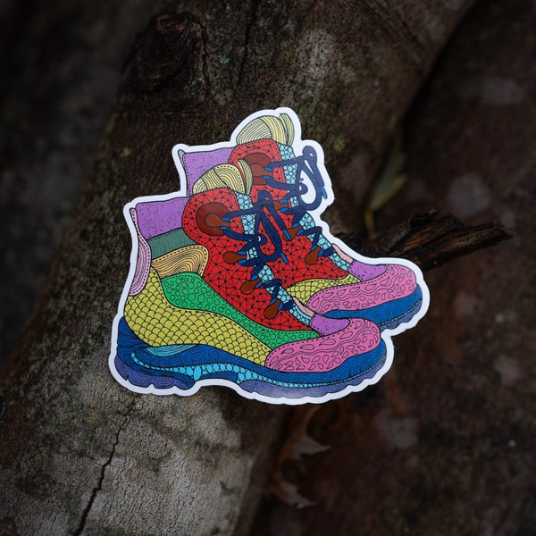 Hiking Boots Vinyl Sticker, Vinyl Decal, Laptop Sticker, Camping Sticker, Gifts For Campers, RV Life, Outdoors