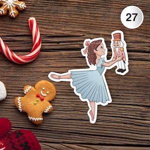 Nutcracker Clara Vinyl Sticker, Vinyl Decal, Laptop Sticker, Dance Sticker, Gifts For Dancers, Ballet Gifts, Nutcracker Gifts