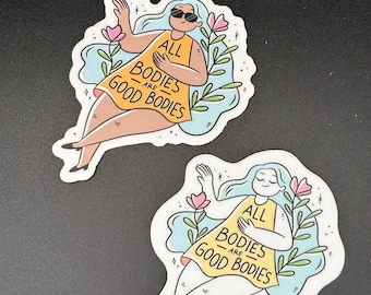 All Bodies Are Good Bodies Mirror Affirmation Decal | Body Positivity Sticker | Mental Health Gift