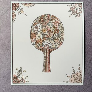 Ping Pong / Table Tennis Paddle Vinyl Sticker