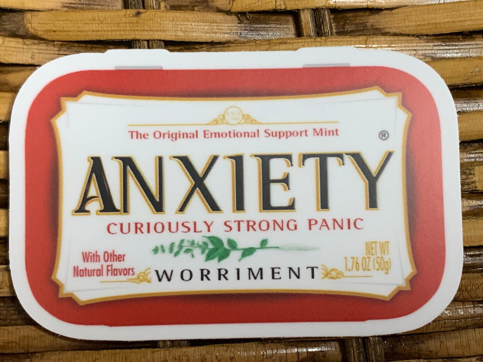 Anxiety Mint Parody Vinyl Sticker Anxiety Sticker Etsy