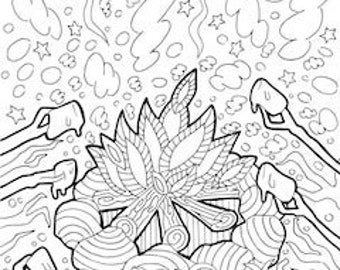 Printable Coloring Page Zentangle Camping Coloring Book
