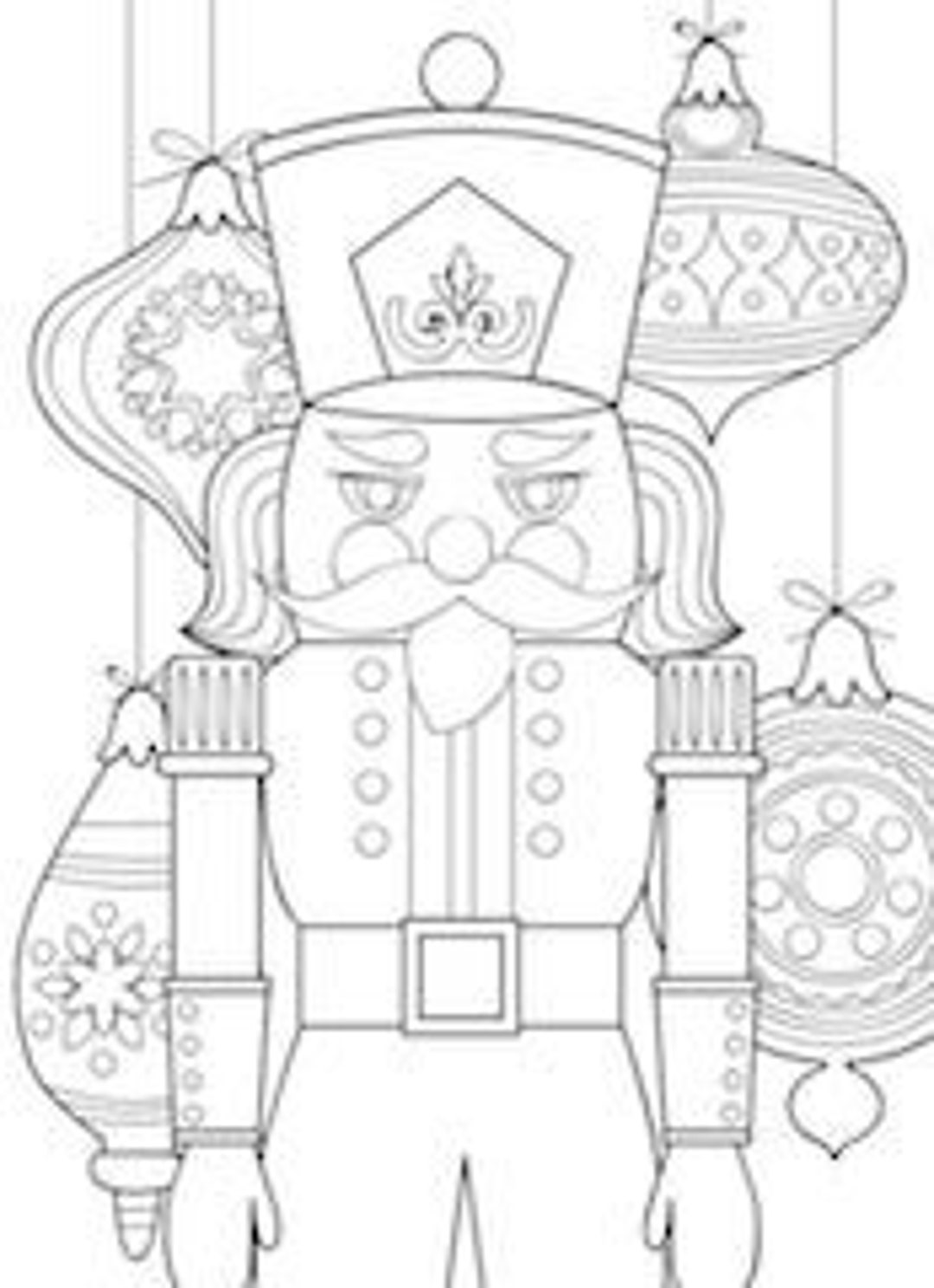 Printable Nutcracker Coloring Page, PDF Coloring Page, Instant Download