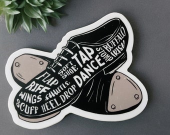 Tap Shoe Vinyl Sticker, Vinyl Decal, Laptop Sticker, Dance Sticker, Gifts For Dancers, Ballet Gifts