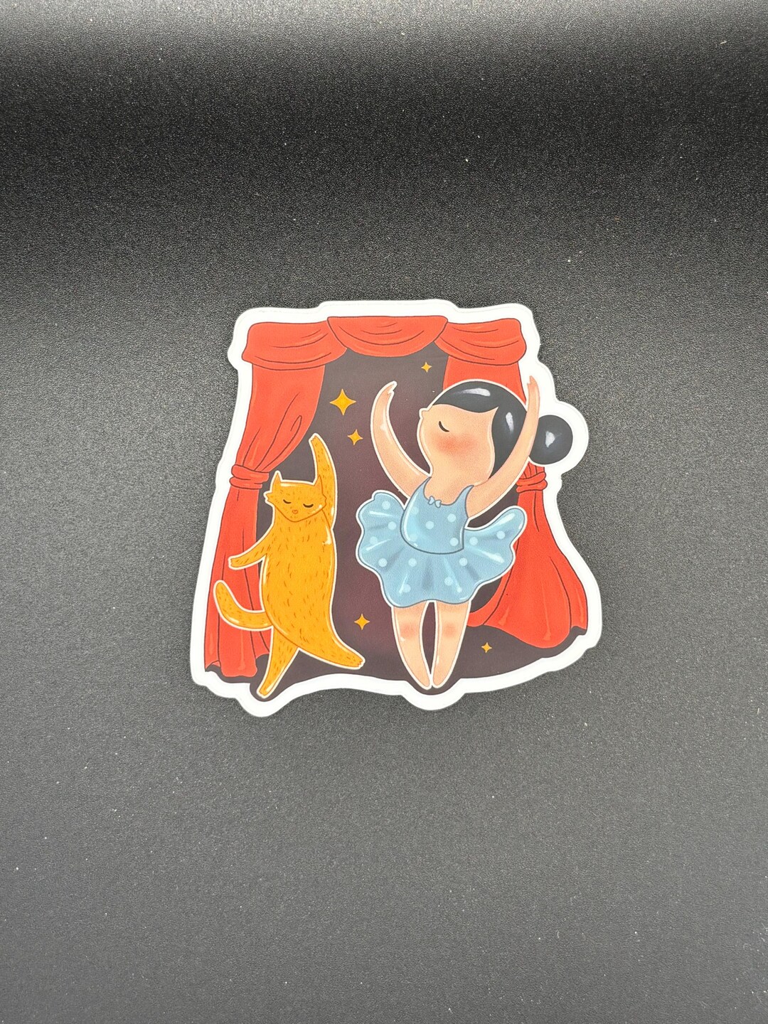 Dancing Cat Vinyl Sticker: Weatherproof Ballet Theme (3
