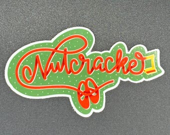 Festive Nutcracker Ballet Holiday Sticker – 3" x 3"
