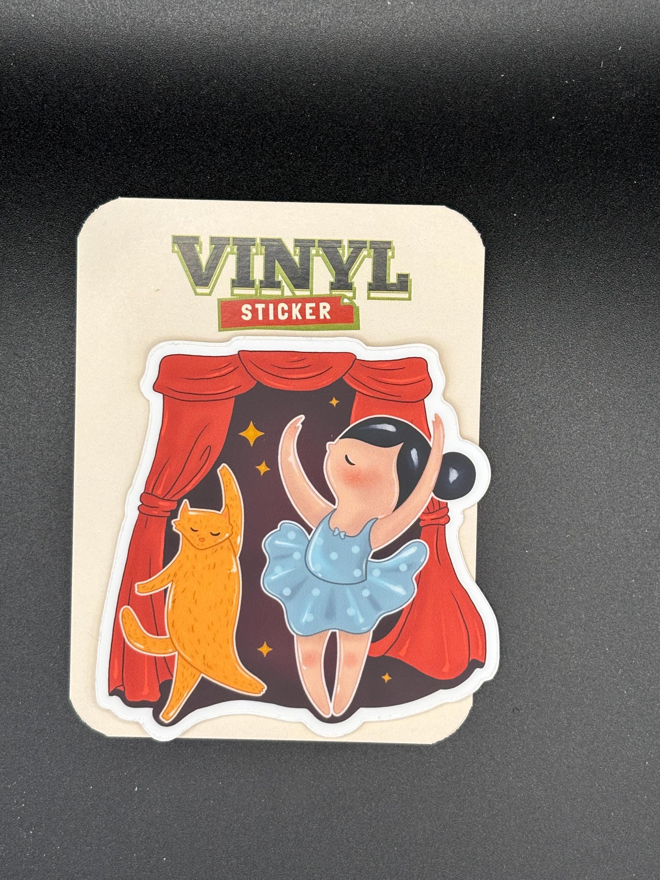 Dancing Cat Vinyl Sticker: Weatherproof Ballet Theme (3