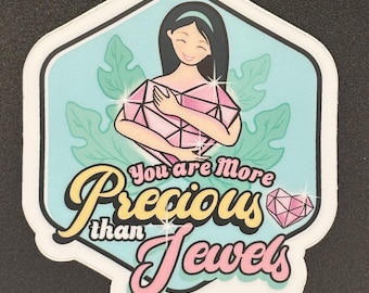 Mirror Affirmation Decal – “You Are More Precious Than Jewels” Self Worth Sticker, Encouragement Reminder
