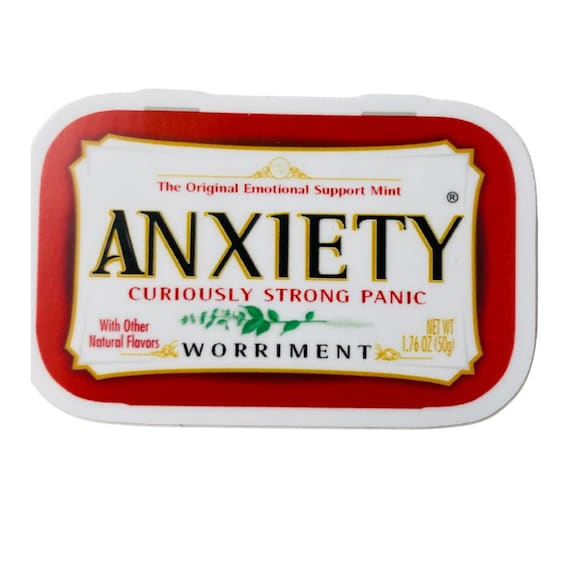Anxiety Mint Parody Vinyl Sticker, Anxiety Sticker,