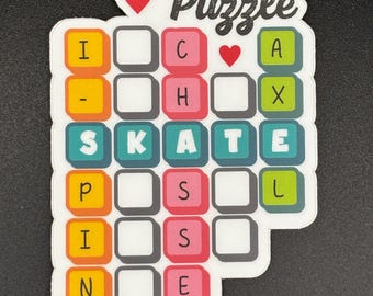 Love Puzzle Skate Sticker: Vibrant Skater Gift