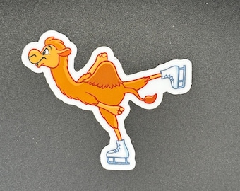 Camel Spin Ice Skating Vinyl Sticker – Funny Figure Skating Pun