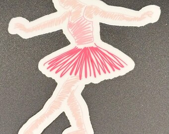 Ballerina Sketch Sticker: Pink Tutu, Dance Gift