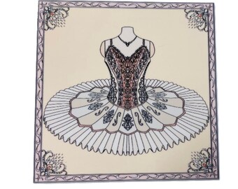 Mandala Ballet Pink Tutu Sticker, 3" x 3"