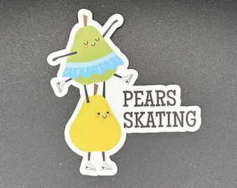 Pears Figure Skating Sticker: Weatherproof Vinyl Skate Sticker