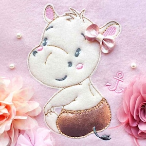 Embroidery file &quot;Little Hippo&quot; 13*18 Appli