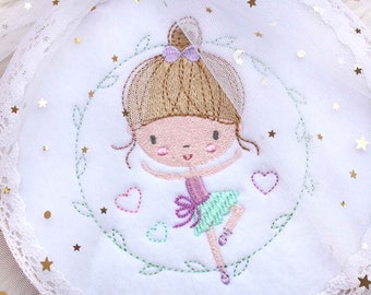 Embroidery file dancer "Sweet Ballerina" ballet embroidery pattern girls girl dance ballet dancer embroidery file girl heart heart fill stitch