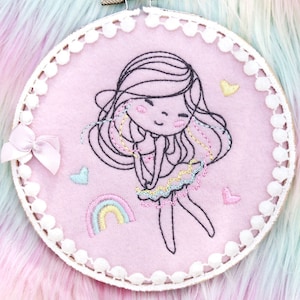 Embroidery file &quot;Rainbow Girl&quot; 10x10 Rainbow girls lovely doodle unicorn unicorn embroidery files embroidery patterns embroidery files