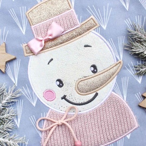 Embroidery file &quot;Snowman&quot; appli + satin appli 13*18