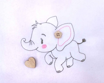 Stickdatei "Elefant - FlyAway" Doodle + Appli 10*10