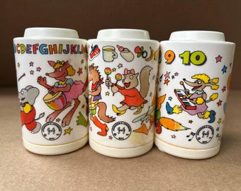 Set of 3 Baby Rattles For Stacking and Rolling Johnson &Johnson Circa 1981