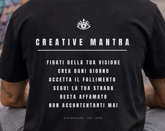 Creative Mantra T-Shirt, Italian Edition, VisionxLab EST 2026 Shirt, Motivational Streetwear Tee, Minimal Quote Graphic Tee