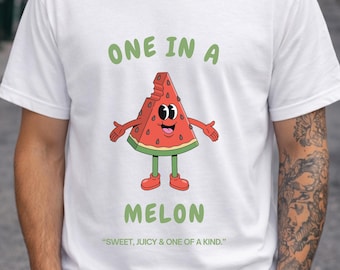 One in a Melon T-Shirt, Funny Watermelon Graphic Tee, Cute Fruit Shirt, Quirky Foodie Gift, Playful Unisex Streetwear