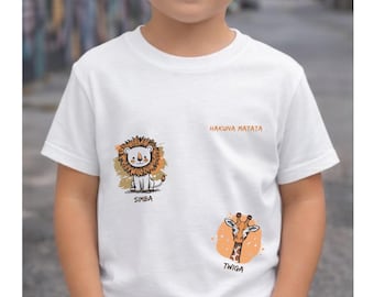 Hakuna Matata Kids T-Shirt, African Animals Graphic Tee, Lion Giraffe Zebra Shirt, Africa Kids Club Design, Safari Inspired Toddler Tee