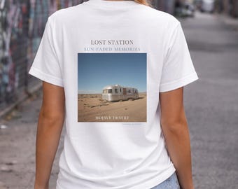 Lost Station Route 66 Shirt, Mojave Desert Vintage Poster Tee, Abandoned Trailer Graphic, Retro Road Trip T-Shirt, VisionxLab Studio