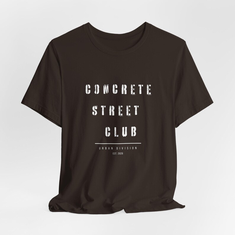 Concrete Street Club T-Shirt, Urban Streetwear Tee, Minimal Graphic Shirt, EST 2026 Clothing, City Style Tee, urban streetwear image 5
