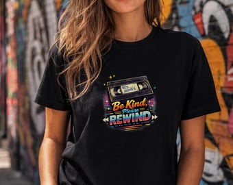 Retro VHS 90's Movie t-shirt - nostalgic tee - vintage cinema tee - Be kind Please Rewind - Vhs shirt - vhs style tee - nostalgic design