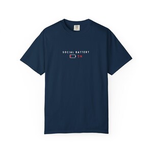 Social Battery 1% T-Shirt - Introvert Humor T-Shirt, Minimal Graphic Tee, Social Battery Shirt, Funny Introvert Shirt image 7