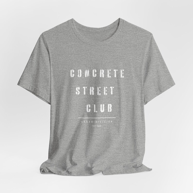 Concrete Street Club T-Shirt, Urban Streetwear Tee, Minimal Graphic Shirt, EST 2026 Clothing, City Style Tee, urban streetwear image 4