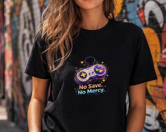 Joystick Retro 90s T-shirt - "No save No mercy" - nostalgic tee - retrogame shirt - gaming vintage tee - nostalgic shirt - joystick style