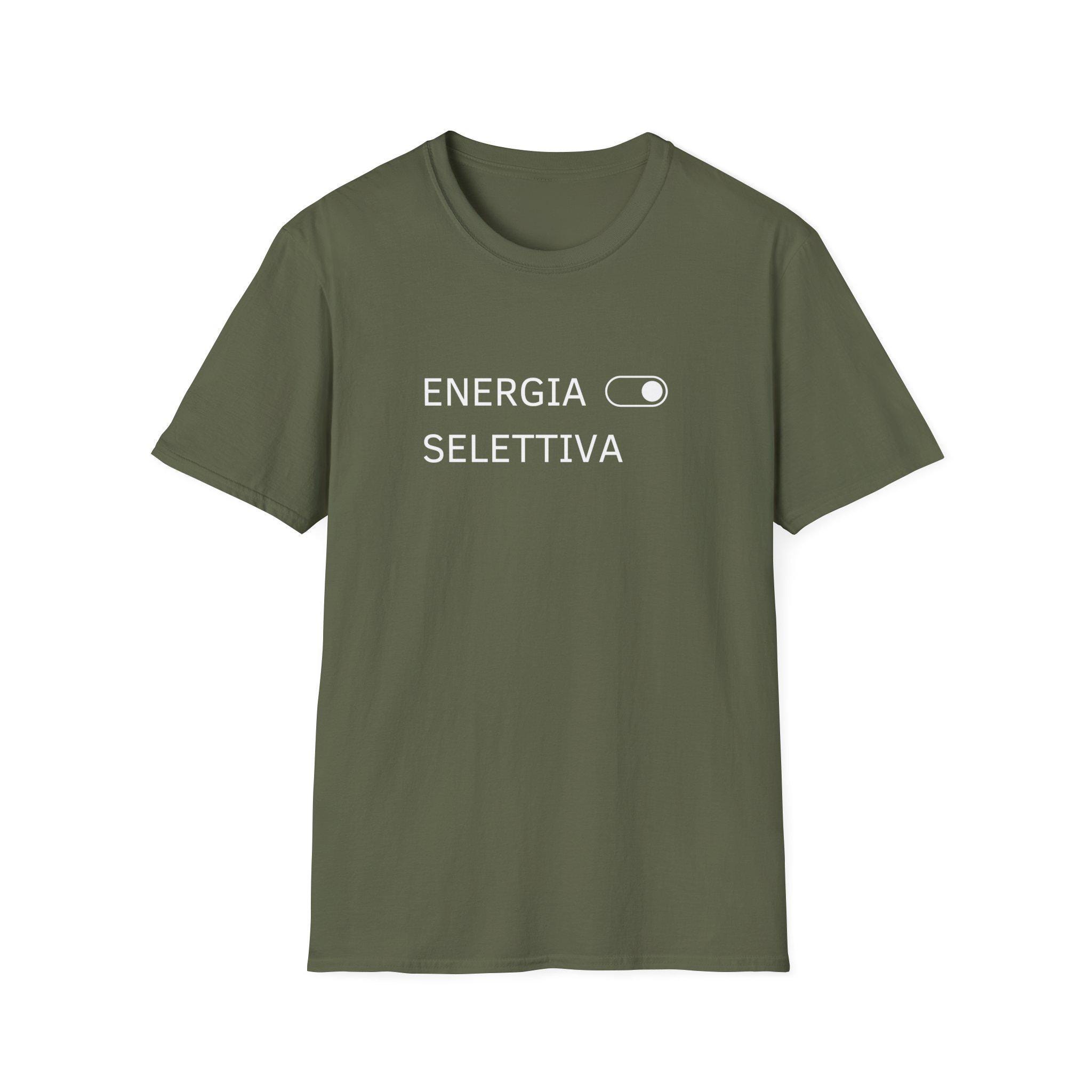 T-shirt « Énergie sélective » - ironie discrète - unisexe avec icône d'interrupteur - Collection Mode sélectif